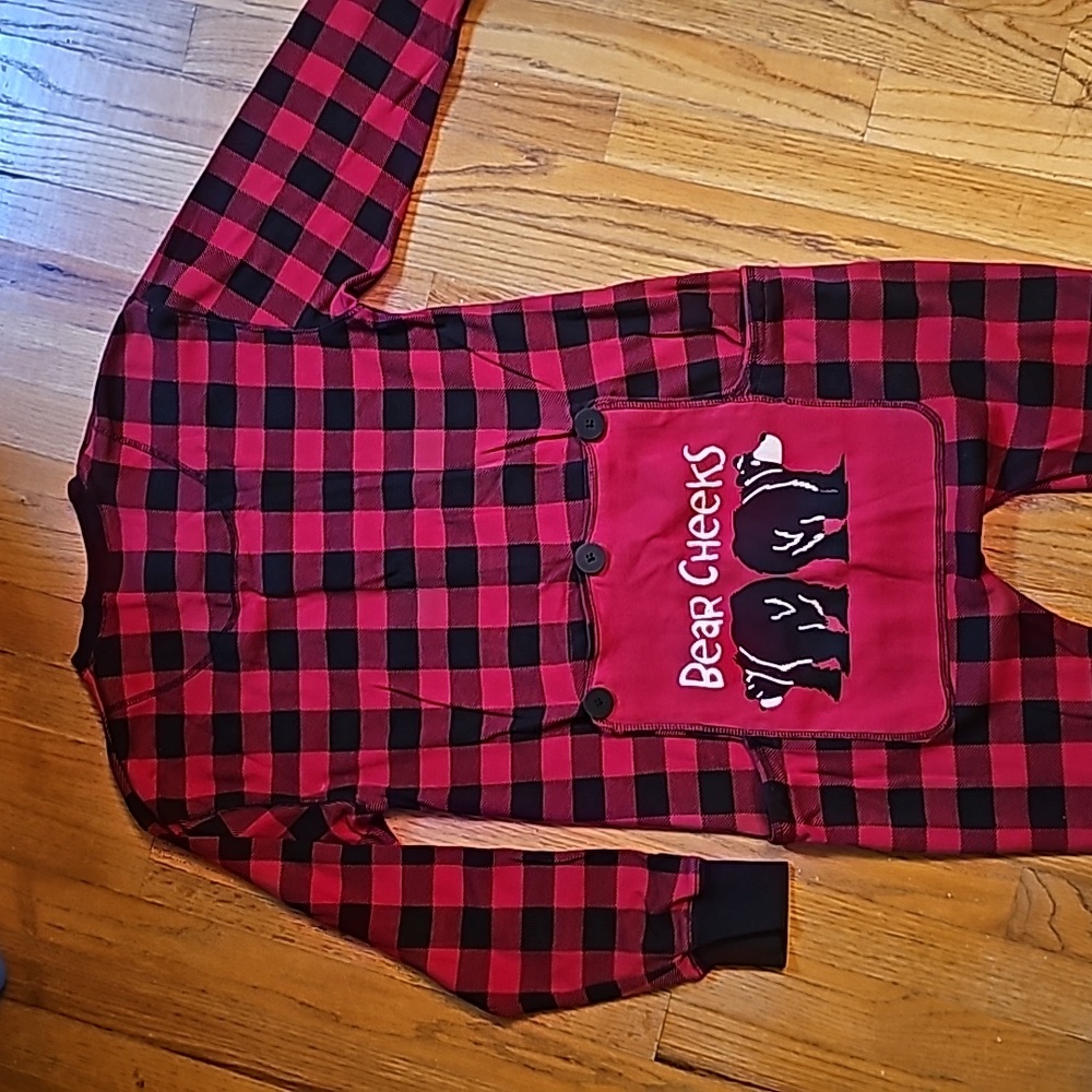 Lazy One Pajamas Size M Flapjack Butt Flap Bear C… - image 7